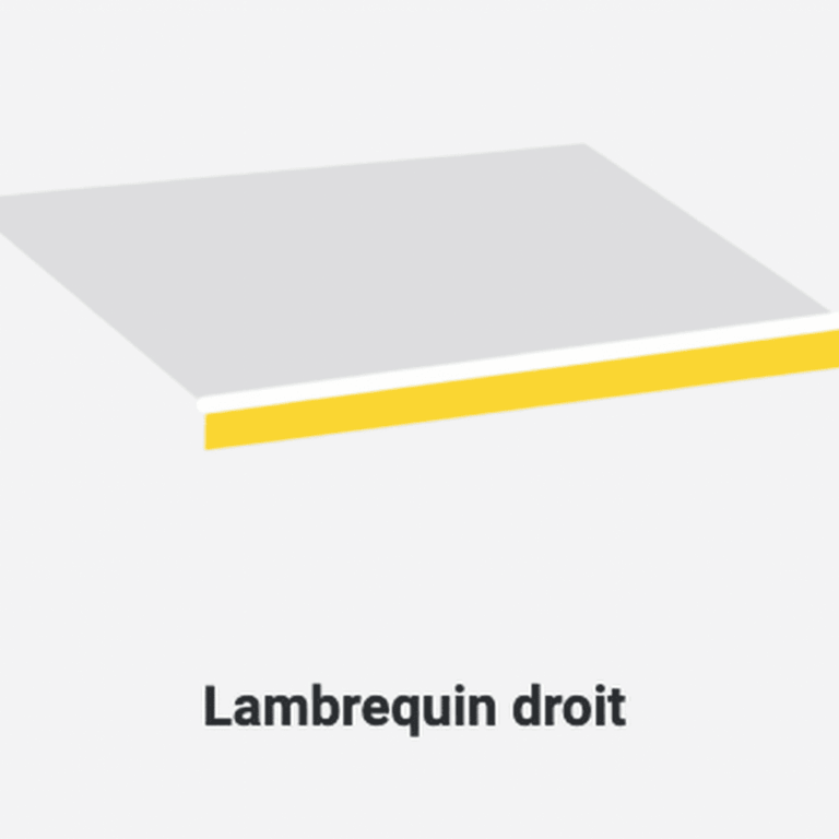 Schéma d'un lambrequin droit pour store banne professionnel
